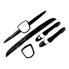 For Abarth Handles Whiskers Boot Handle Rear Badge Gloss Black Kit 500 595