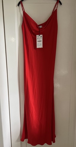 Zara red satin slip - red,