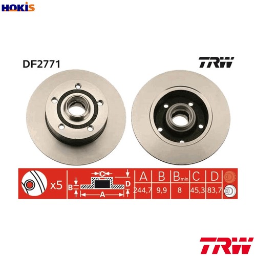 Brake disc df2771 for audi - brake,