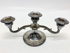 Vintage Grenadier Silver Plate 3 Candle Holders Candelabra Candlestick Stag Horn