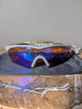 Vintage Oakley Polished Aluminum M Frames Blue Ice Hybrid Lenses