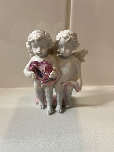 Pair resin standing cherubs - standing,