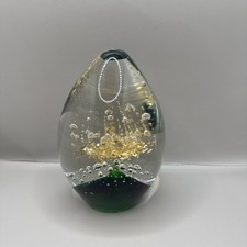 Pair Vintage Glass Clear Green