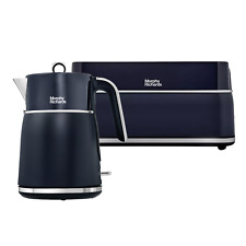 Morphy Richards Signature 1.5L Kettle & 4 Longslot Toaster Blue Breakfast set