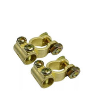 COPPER Positive & Negative Car/Van BATTERY TERMINAL CONNECTORS Round Post Clamp