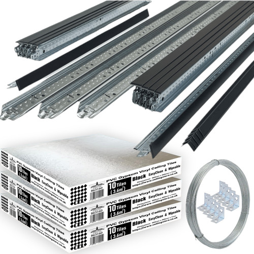 10m2 black suspended ceiling - 10m2,