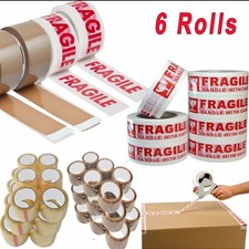6 Rolls of Clear Brown Parcel
