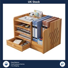 Wooden Desktop Organiser A4