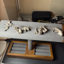 Rare Vintage Henry Griffith & Sons Sterling Silver Charm Bracelet With 9 Charms