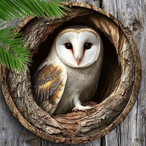 Owl wooden wall plaque hanging - owl,