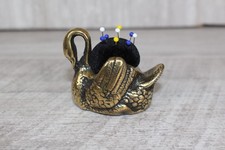 Brass Swan Pin Cushion with