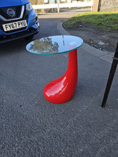 Modern Glass And Gloss Resin Side Table
