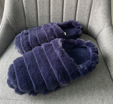 GEORGE LADIES NAVY FLUFFY FAUX