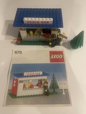 Lego Snack Bar 675 with Instructions, including figures, sign and tree