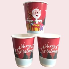 25x Christmas Design Paper Cups, Coffee,Tea Cups, Hot & Cold Cups  08oz