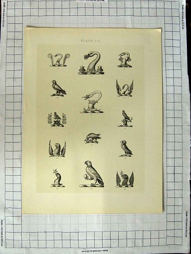 Original old antique print - original,