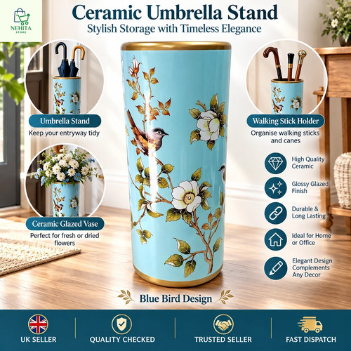 Umbrella stand ceramic glazed - umbrella,