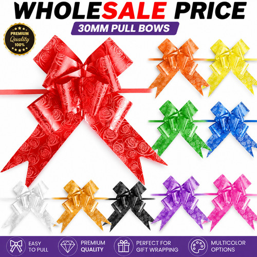 100pc pull bows 30mm large - 100pc,