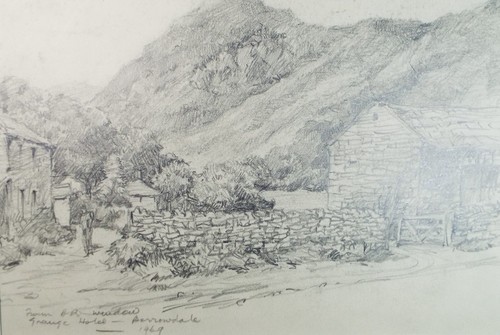 Original pencil drawing farm - pencil, drawing,