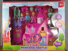 New 14Pc My Little Princess Castle Playset With Lights+Sound Figures+Furniture