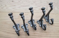 (3002sAI) 5 X CAST IRON VICTORIAN OLD ENGLISH STYLE COAT HOOKS HANGING RACK HOOK