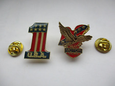 USA No 1 MOTORCYCLE BIKE RACING MEAN MOTOR MACHINE VINTAGE PIN BADGES JOB LOT
