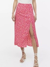 H&M Pink Floral Midi Skirt