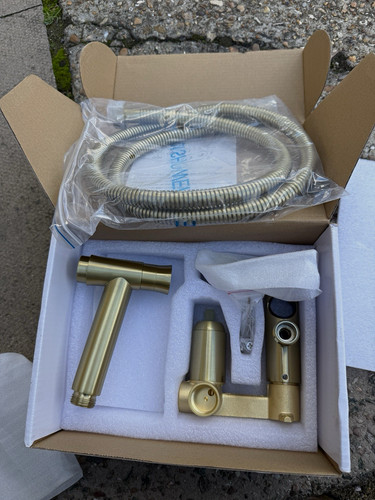 Gold hot cold water bidet - water,