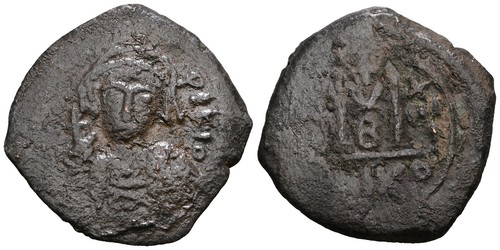 Byzantine bronze follis - bronze,