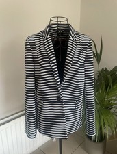 Oasis navy & white stripe long