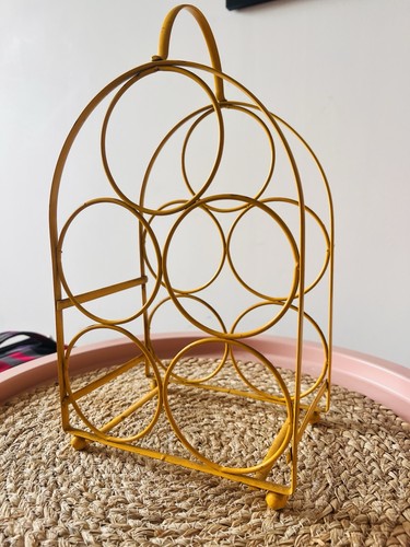 Yellow retro vintage wine rack - yellow,