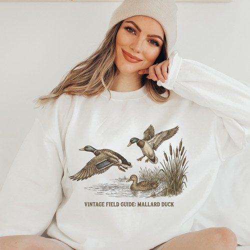 Retro mallard duck - mallard, sweatshirt