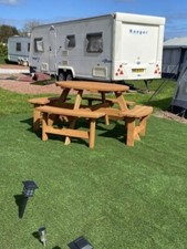Round picnic table bench - round,