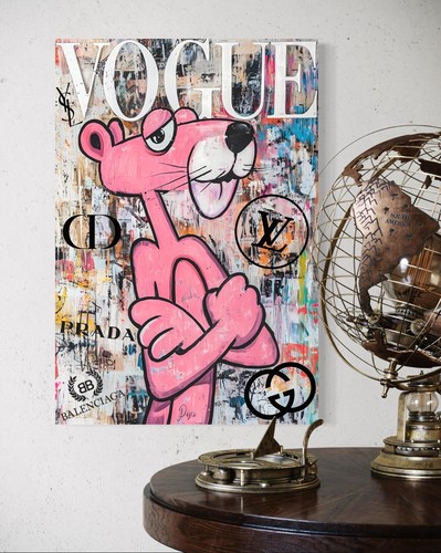 Pink panther canvas picture - panther,
