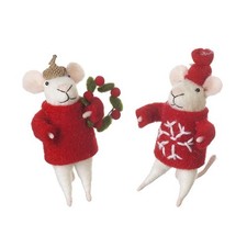 Felt Festive Mice in Jumpers