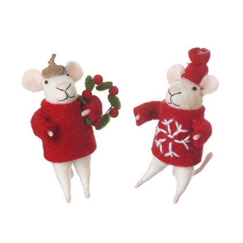 Felt festive mice jumpers - festive,