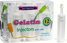 Party Essentials 1.5 Ounce Gelatin Shot/Gelatin Syringe Injectors with Caps, 12-