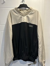 Stylo Golf Mens Pullover Windbreaker L Black Beige V-Neck Lightweight Jacket