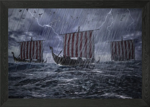 Viking ships storm - in,