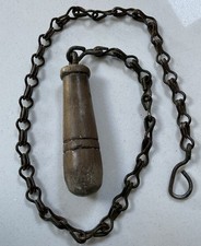 VICTORIAN BOX WOOD HIGH LEVEL CISTERN LOO PULL / TOILET PULL - 27” LONG CHAIN