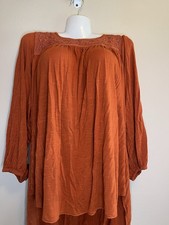 JOE BOXER Blouse 2X Rust Knit