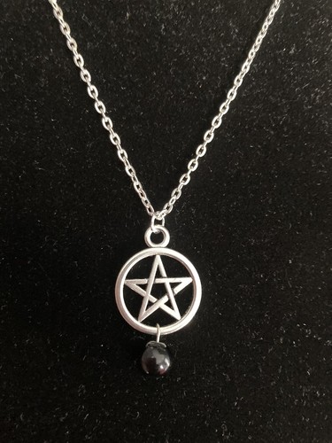 Pentagram with black bead - with,