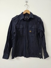 G-Star RAW Overshirt Shacket Mens L Navy Blue Zip Button Military Workwear