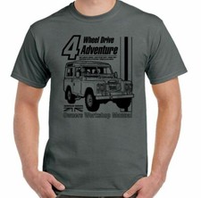 Defender T-Shirt 4X4 90 110 SVX Land Rover Manual Haynes Style Mens