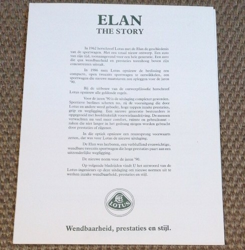 Car brochure lotus elan the - elan,