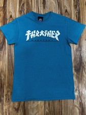 RARE Men's Thrasher skateboard magazine Godzilla Print Logo Green Medium T-Shirt