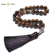 Tiger Eye Stone Islamic Prayer Beads, 33 Beads Tasbih, Misbaha, Tasbeeh