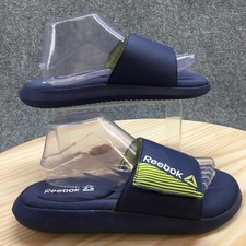 Reebok Sandals Mens 7 Slide Green Slip On Hook & Loop Open Toe Comfort Casual