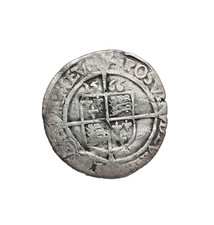 Genuine Tudor Silver Hammered Coin: Elizabeth I Sixpence 1566