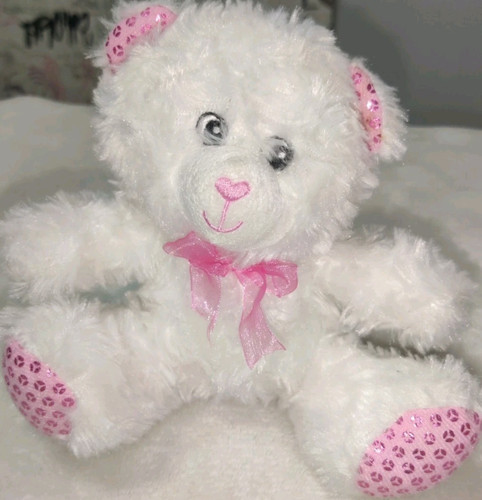 White teddy bear soft plush - white,